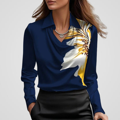 Luxurious V-Neck Satin Women's Blouse