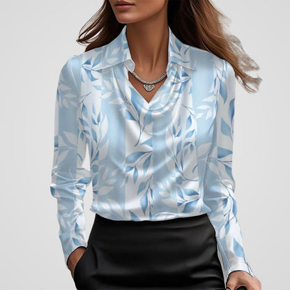 Luxurious V-Neck Satin Women's Blouse