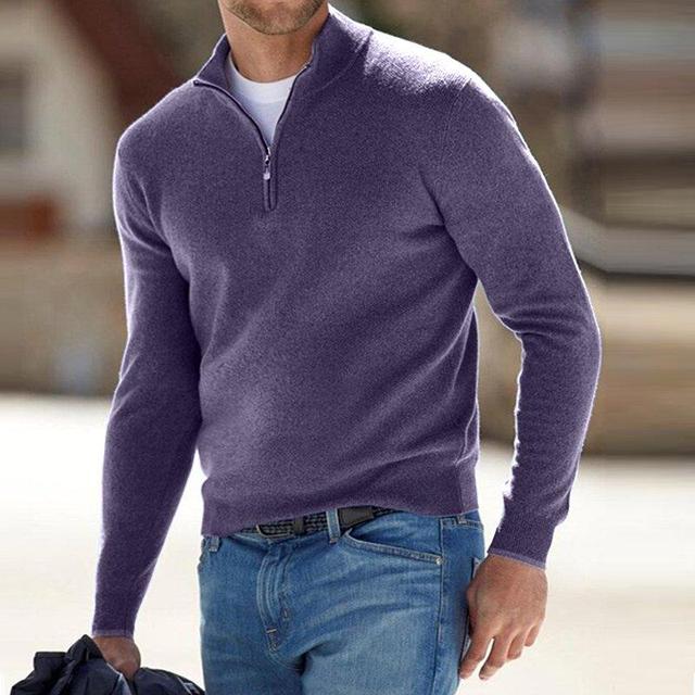 Casual Men's Quarter Zip Pullover Sweater