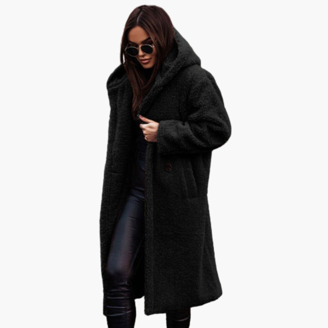 Fuzzy Ladies Parka Coat - Warm Cozy Winter Jacket