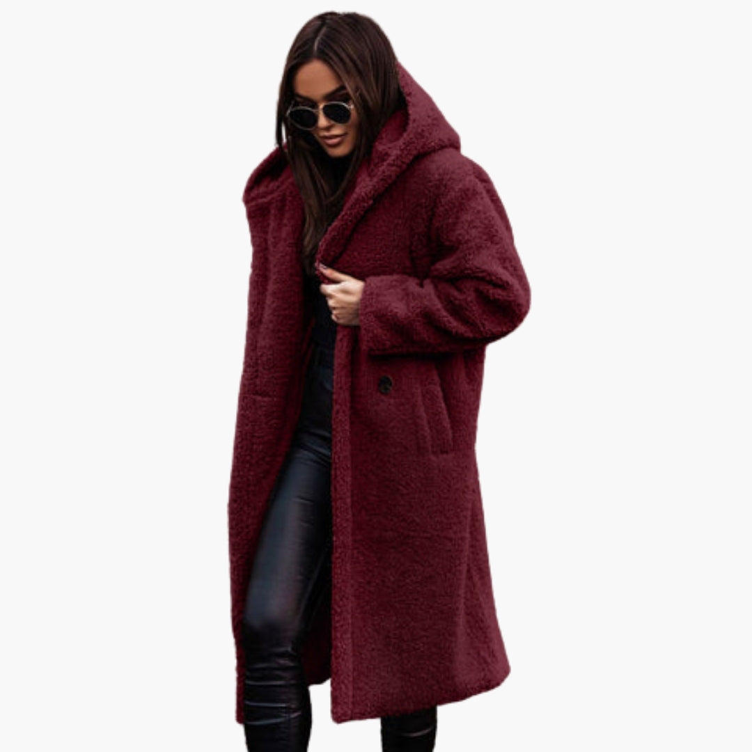 Fuzzy Ladies Parka Coat - Warm Cozy Winter Jacket
