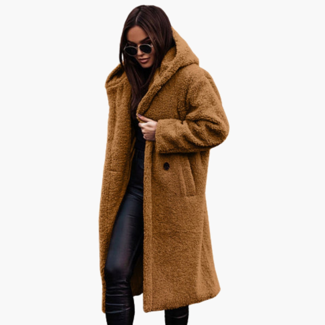 Fuzzy Ladies Parka Coat - Warm Cozy Winter Jacket