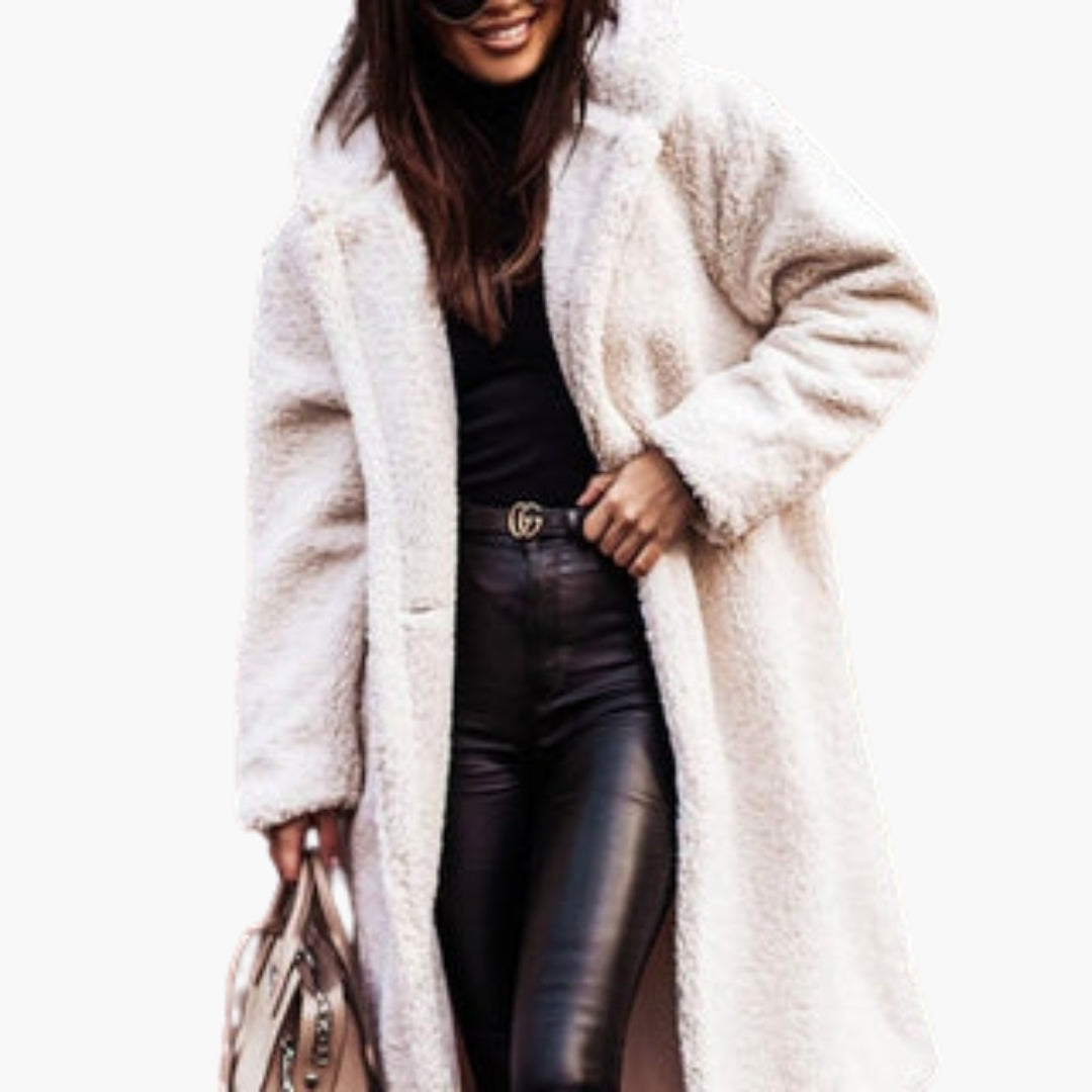 Fuzzy Ladies Parka Coat - Warm Cozy Winter Jacket