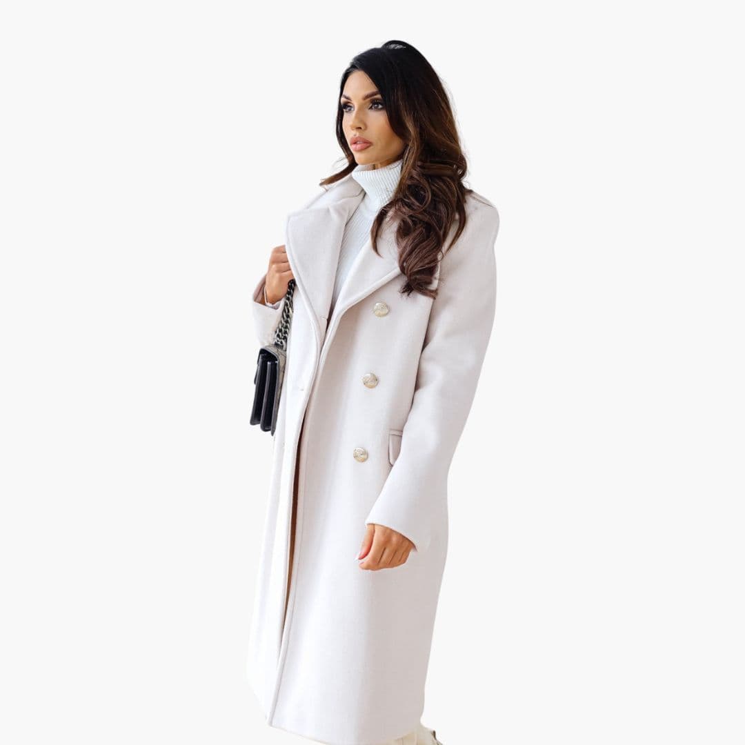 Premium Long Wool Trench Coat for Women - VogeLuxe