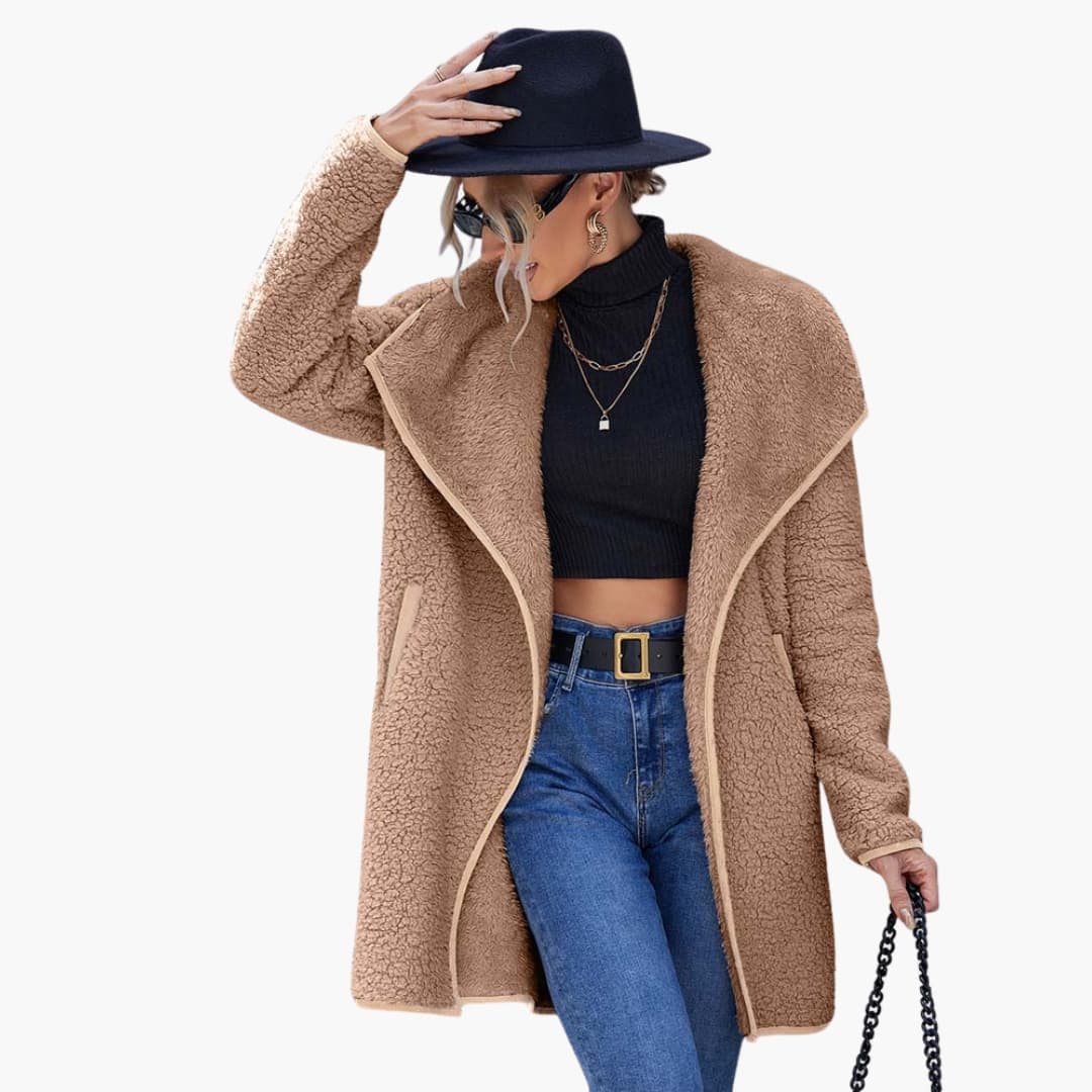 Plush Fleece Open Front Women's Jacket