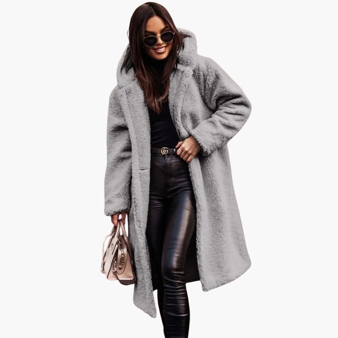 Cozy Plus Size Faux Fur Long Coat