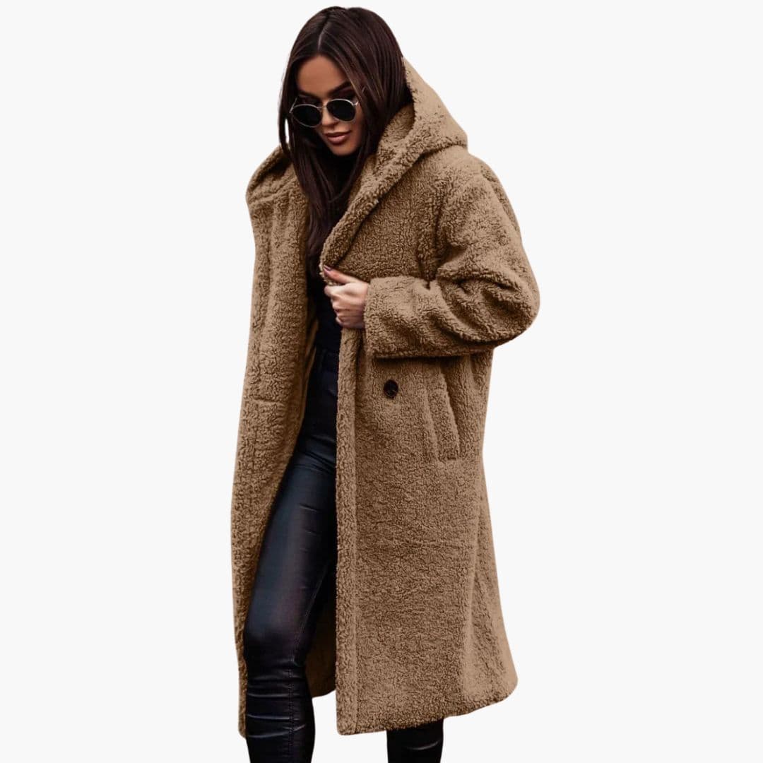 Cozy Plus Size Faux Fur Long Coat