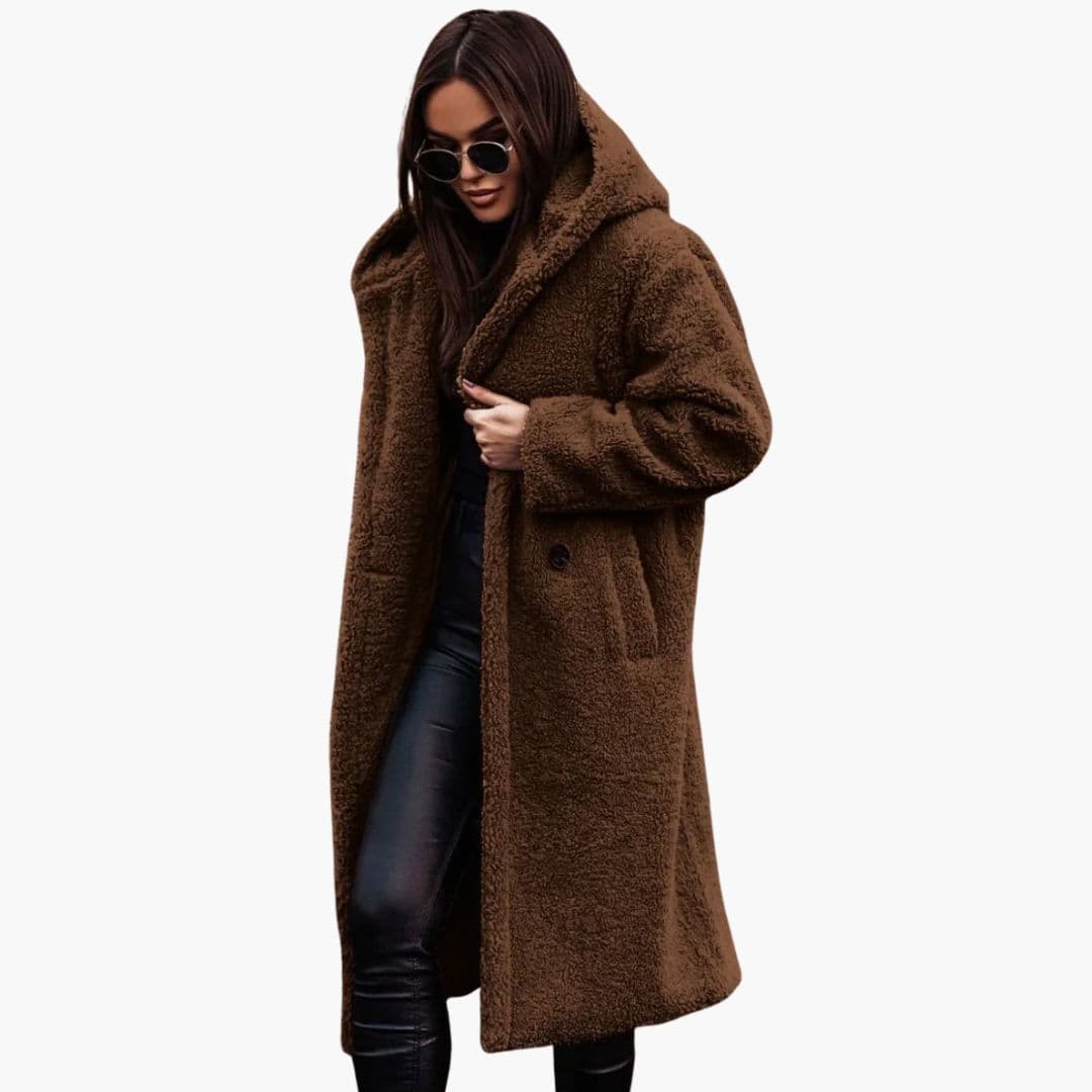 Cozy Plus Size Faux Fur Long Coat