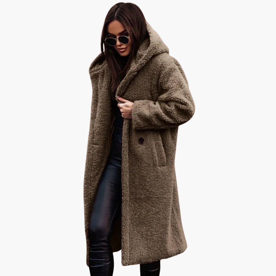 Cozy Plus Size Faux Fur Long Coat