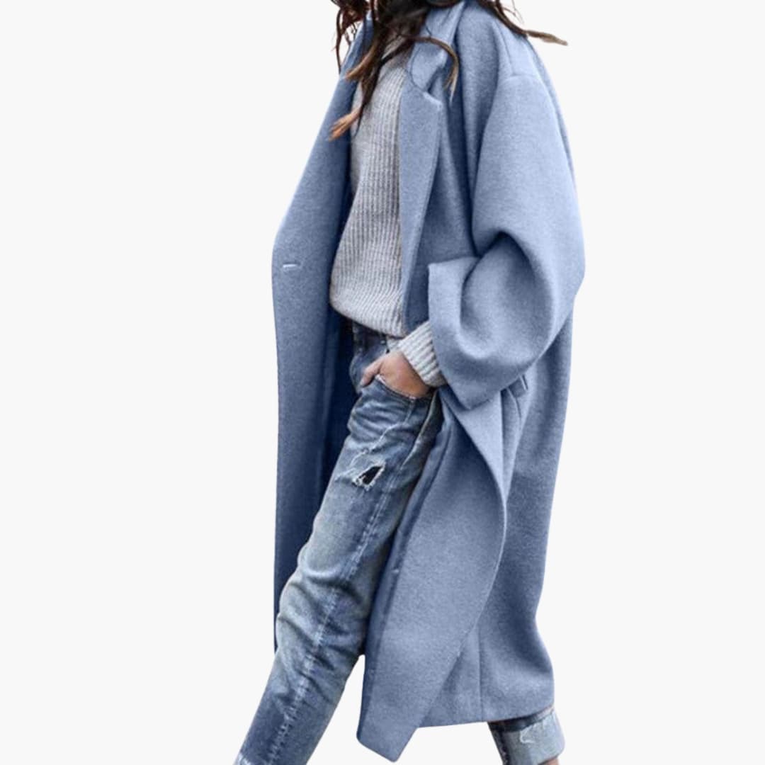 Warm Oversized Long Wool Coat for Women - VogeLuxe