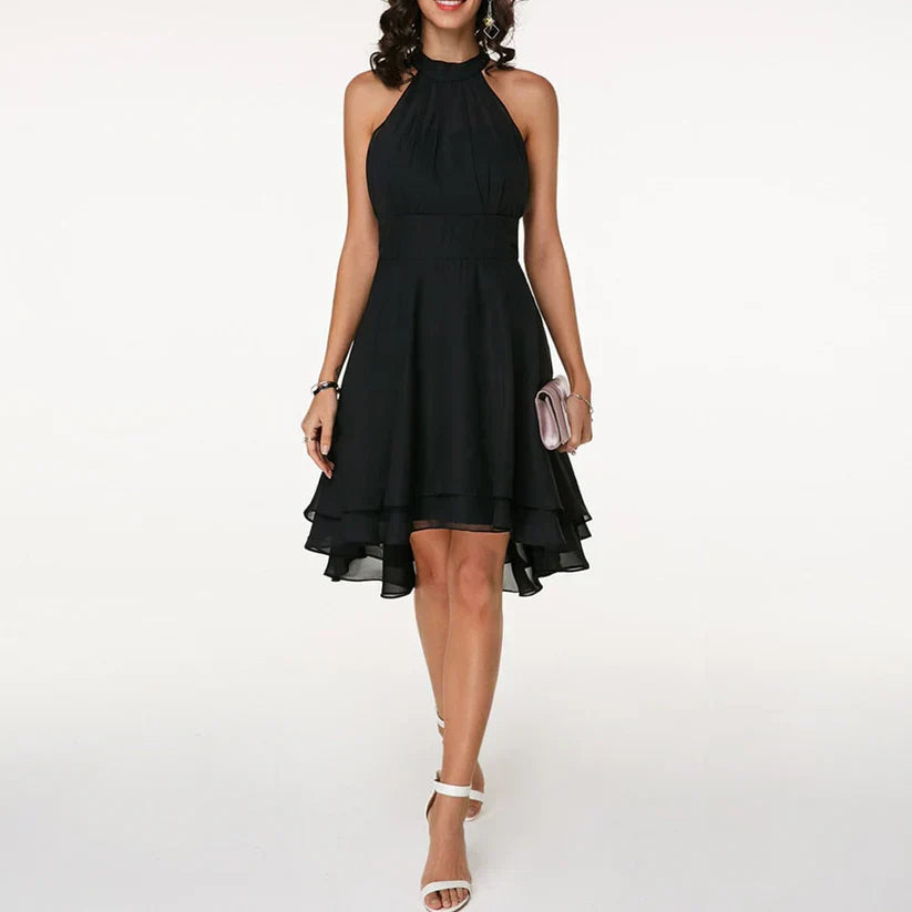 Ladies Elegant Ruffled Mini Dress - VogeLuxe