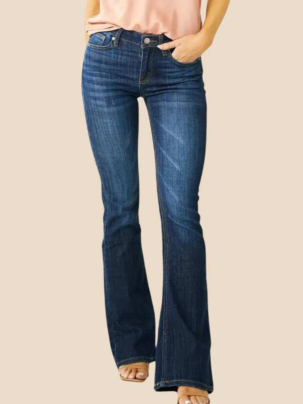 Comfy High Waist Wide Leg Dark Jeans - VogeLuxe