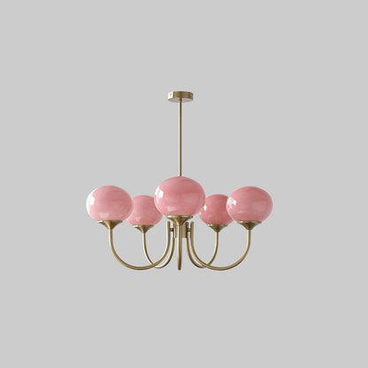 Soft Pink Glass Pendant Light Fixture