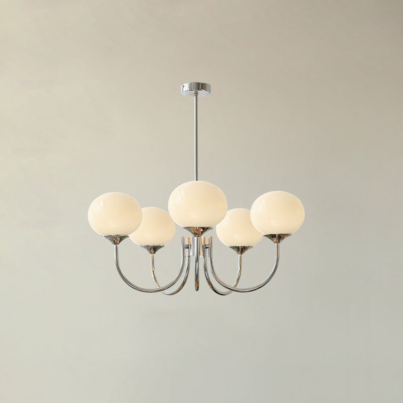 Luxury Gold Chandelier With Rose Glass Shades