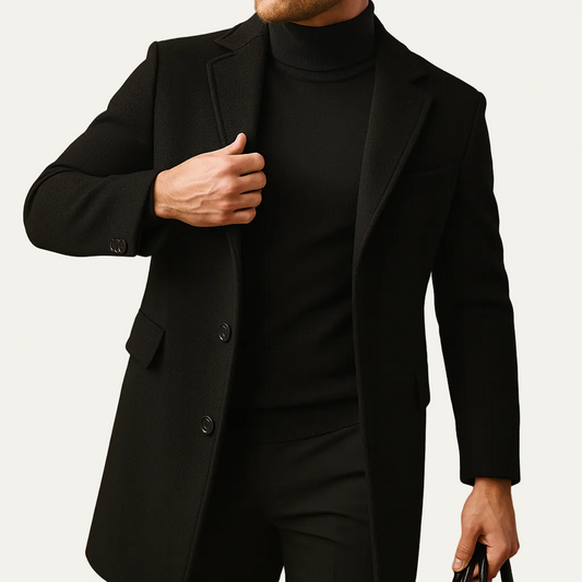 Mason Men’s Wool Blend Coat – Classic Long Overcoat 0