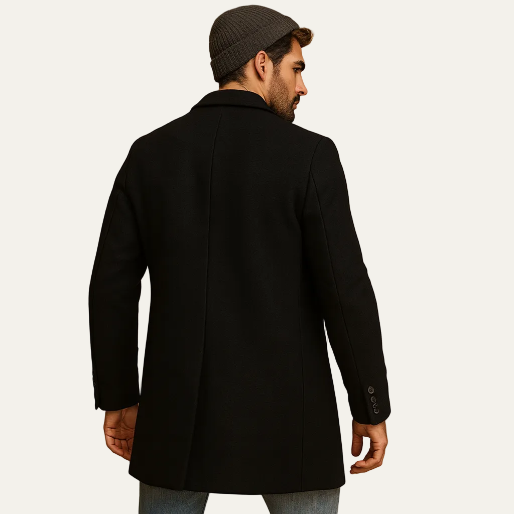 Mason Men’s Wool Blend Coat – Classic Long Overcoat 1