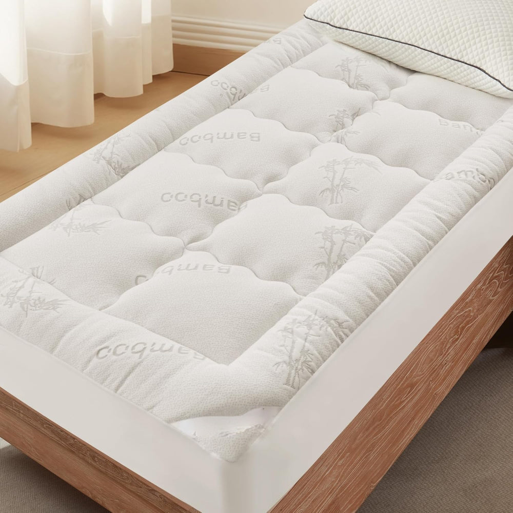 Plush Mattress Topper Extra Deep Fitted Bed Protector
