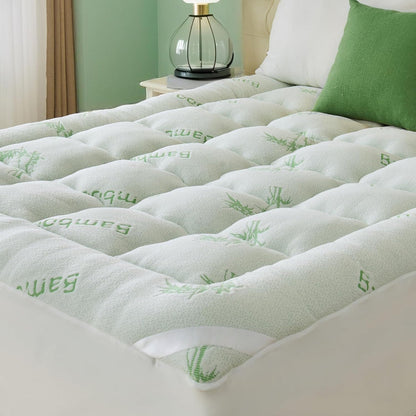 Plush Mattress Topper Extra Deep Fitted Bed Protector