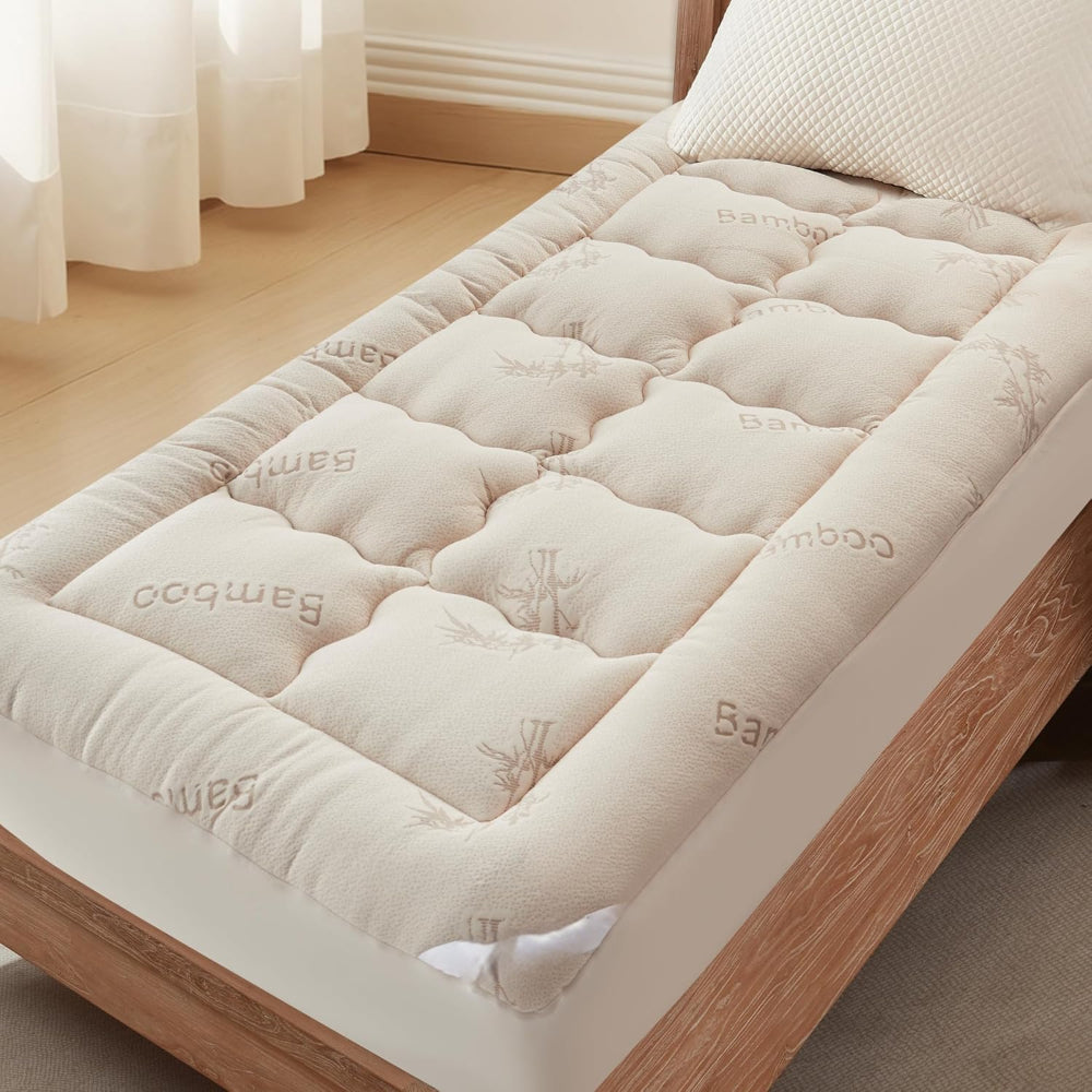 Plush Mattress Topper Extra Deep Fitted Bed Protector