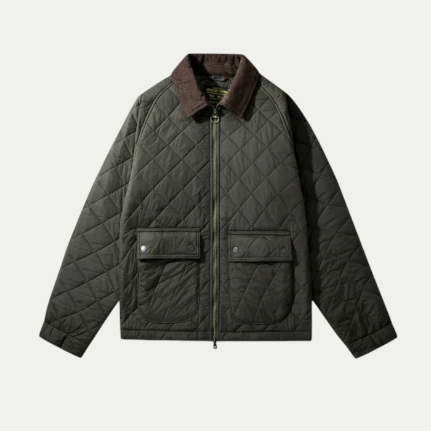 Men Quilted Corduroy Jacket Windproof Bomber 0