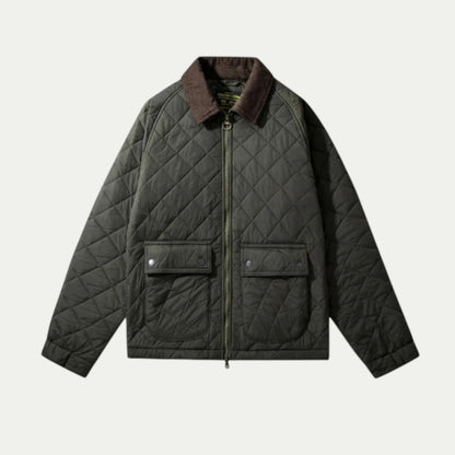 Men Quilted Corduroy Jacket Windproof Bomber 0