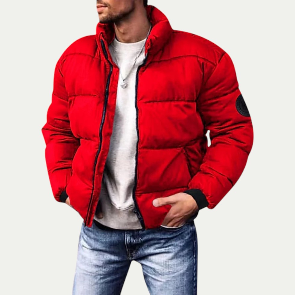 Men Quilted Puffer Jacket Winter Warm Outerwear 1
