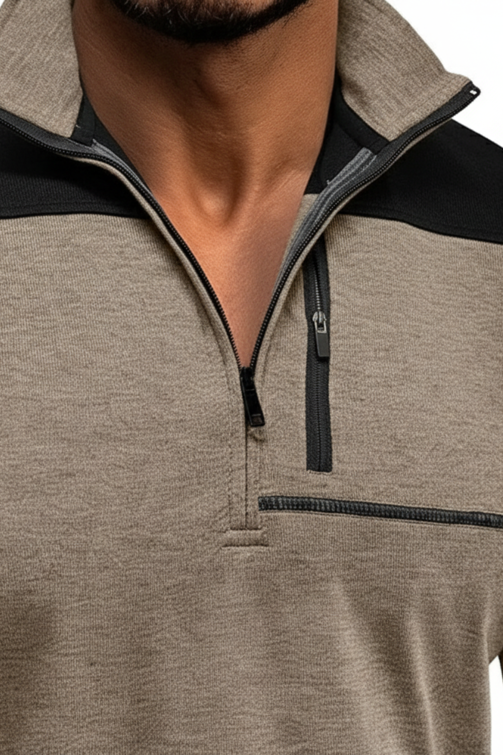 VogeLuxe | Men’s Quarter Zip Technical Pullover With Chest Pocket