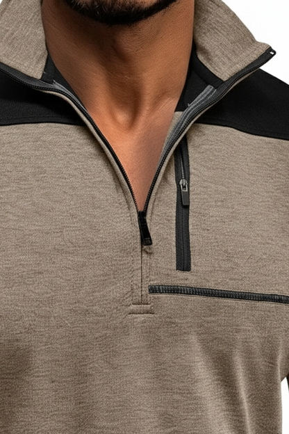 VogeLuxe | Men’s Quarter Zip Technical Pullover With Chest Pocket