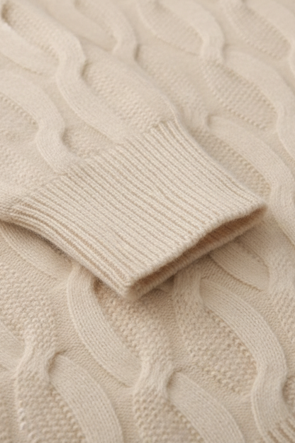 VogeLuxe | Men’s Classic Cable Knit Round Neck Sweater