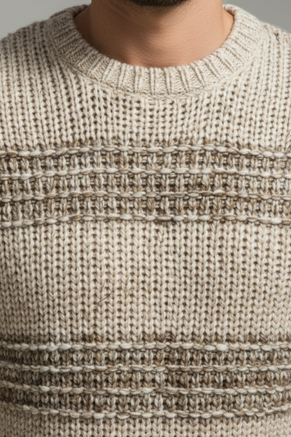VogeLuxe | Men’s Chunky Striped Knit Sweater