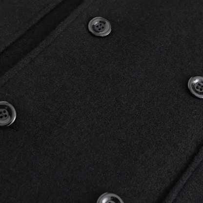 Men’s Black Double-Breasted Overcoat – Tailored Long Coat for Business & Winter Wear 2