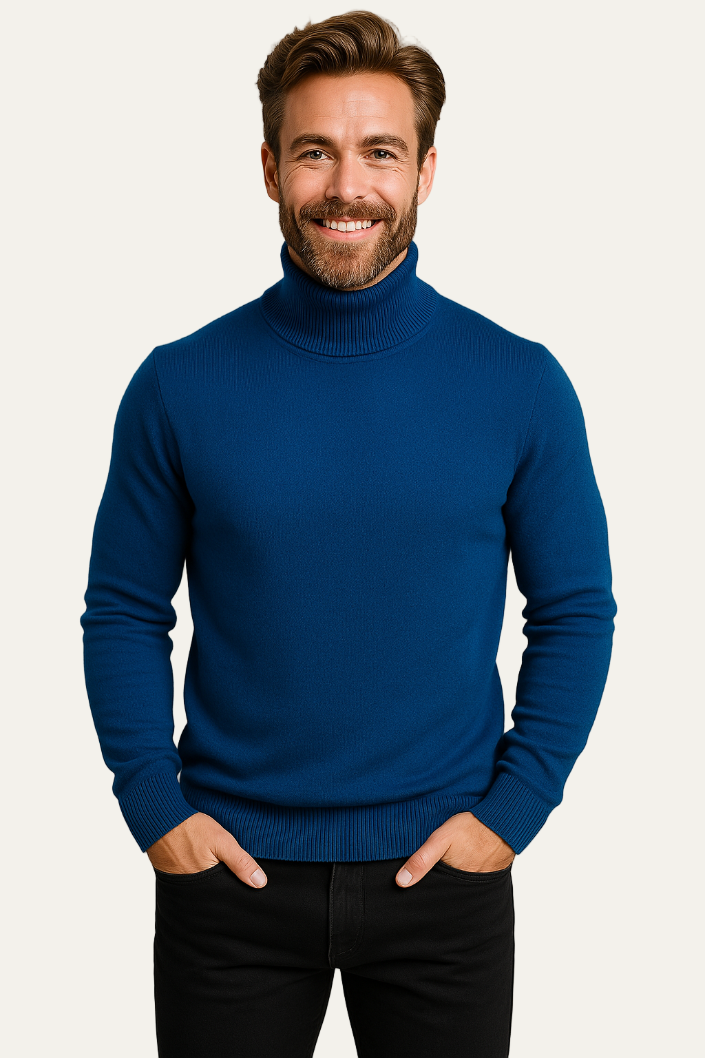 Men’s Bold Colour Turtleneck Sweater – Statement Knitwear 2
