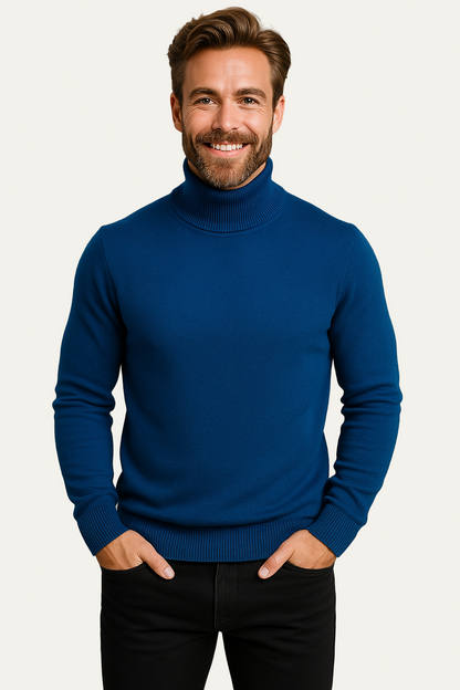Men’s Bold Colour Turtleneck Sweater – Statement Knitwear 2