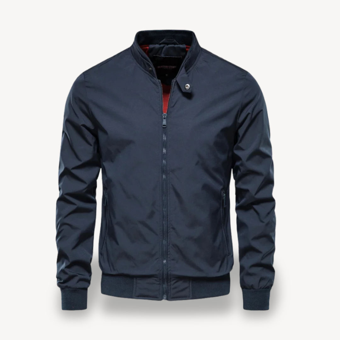VogeLuxe | Men’s Snap Tab Collar Lightweight Bomber