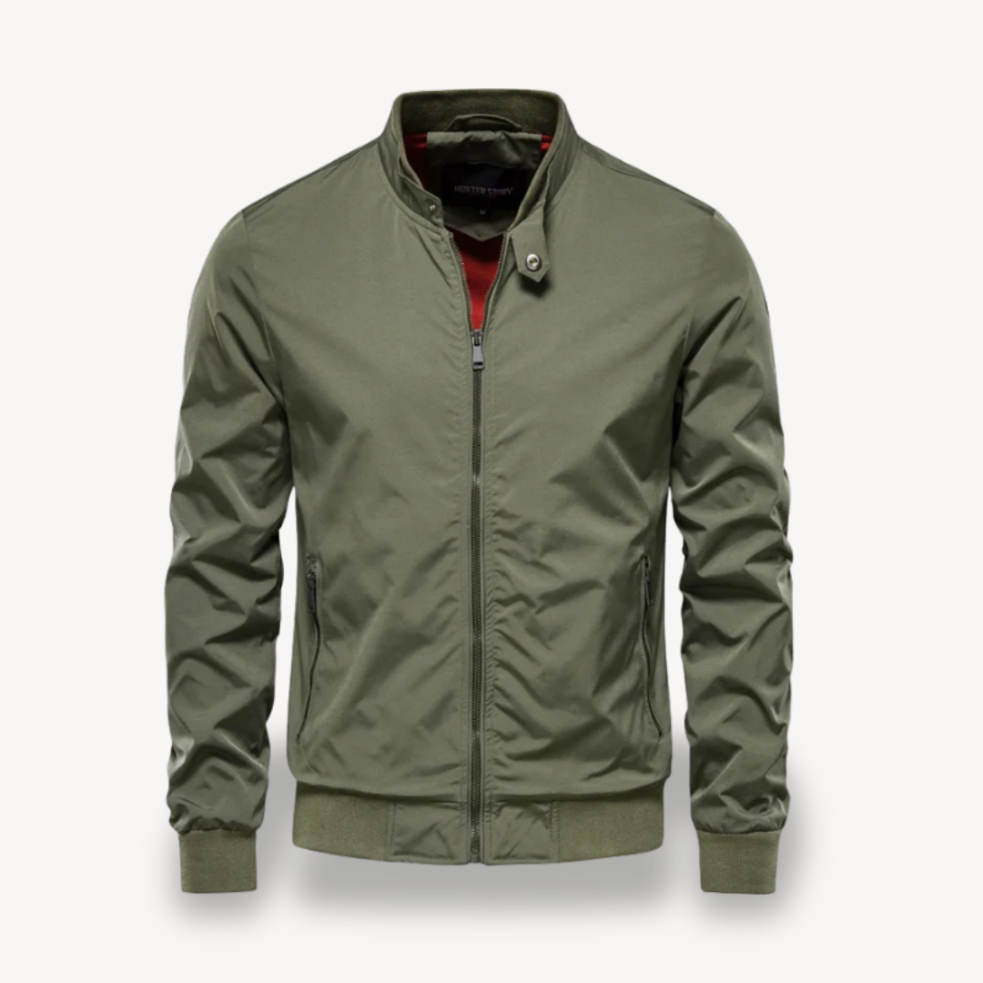 VogeLuxe | Men’s Snap Tab Collar Lightweight Bomber
