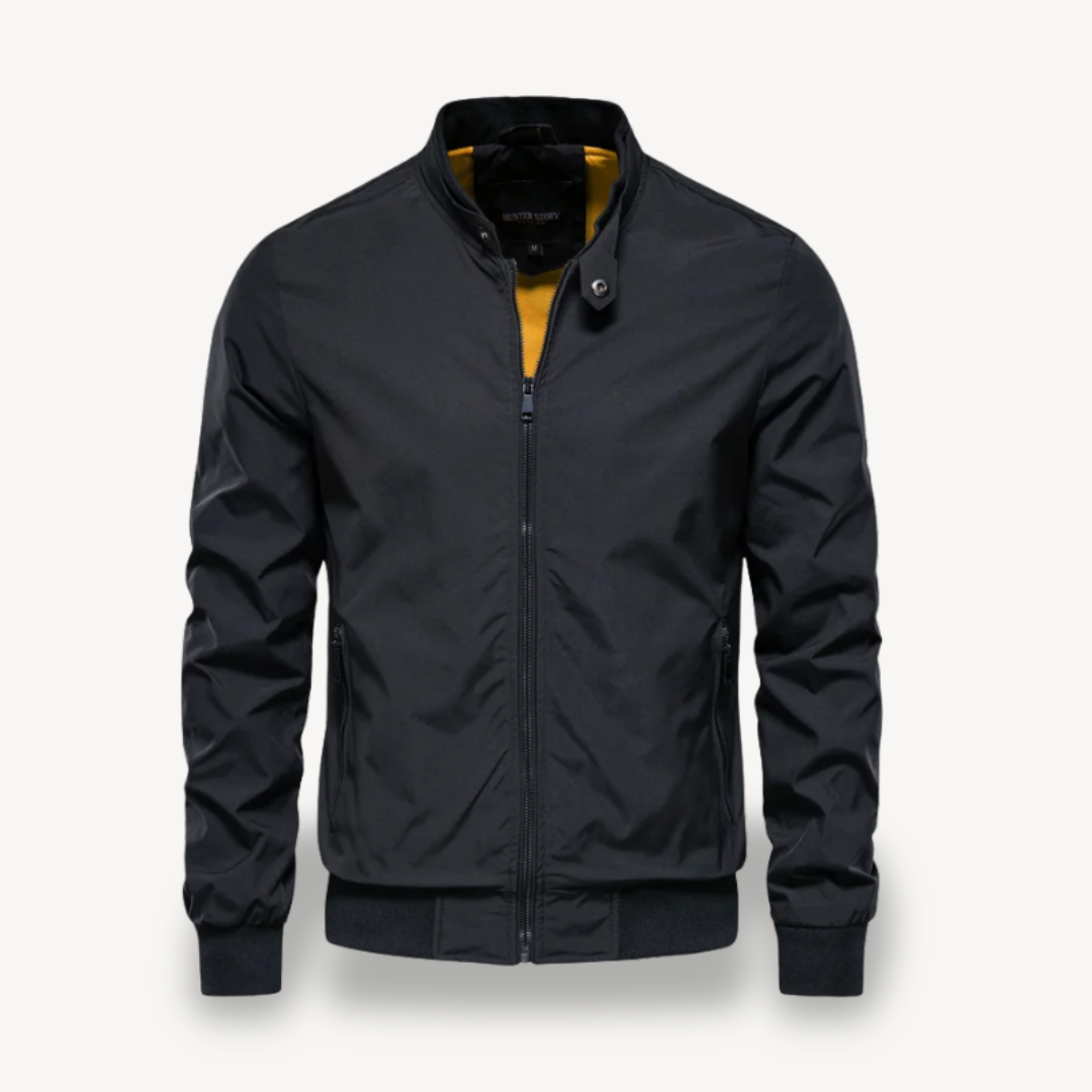 VogeLuxe | Men’s Snap Tab Collar Lightweight Bomber
