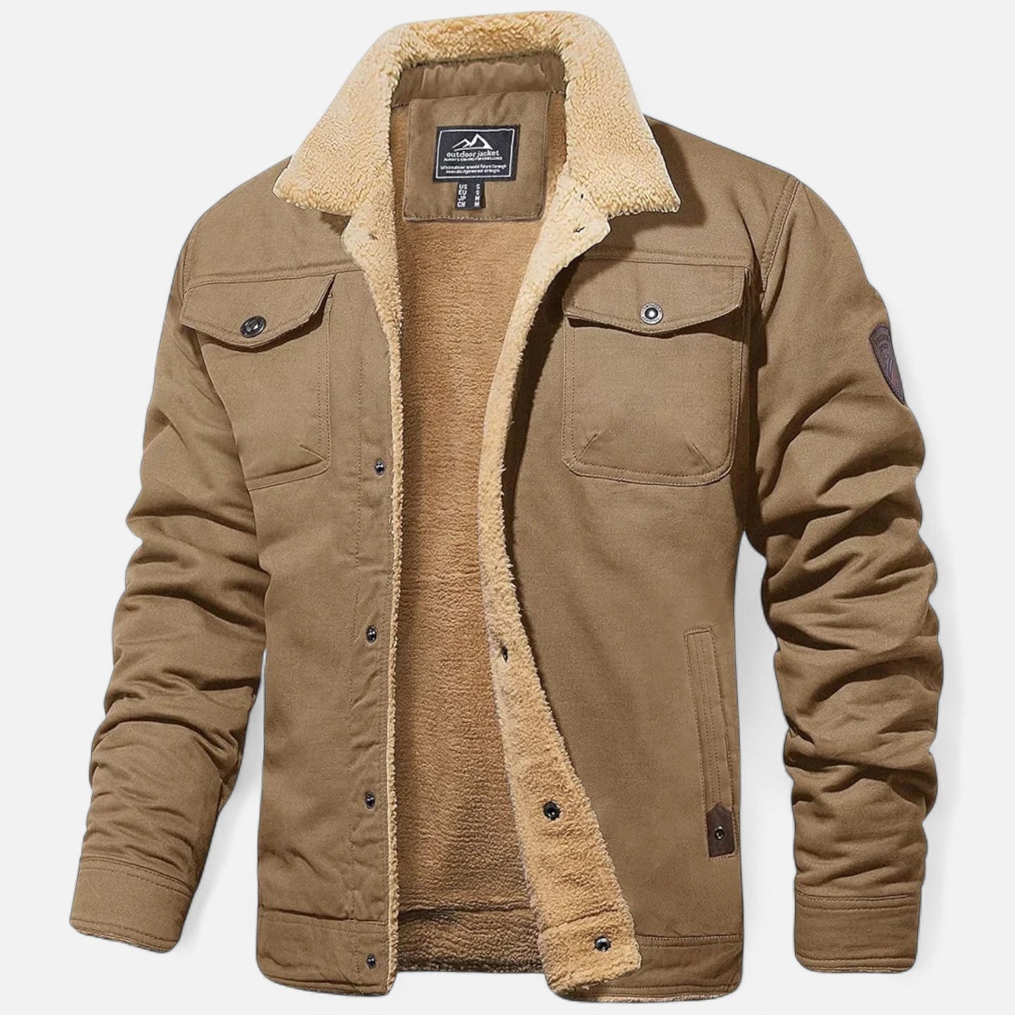Men’s Bomber Jacket – Classic Aviator – Sherpa Collar – Winter Casual 0