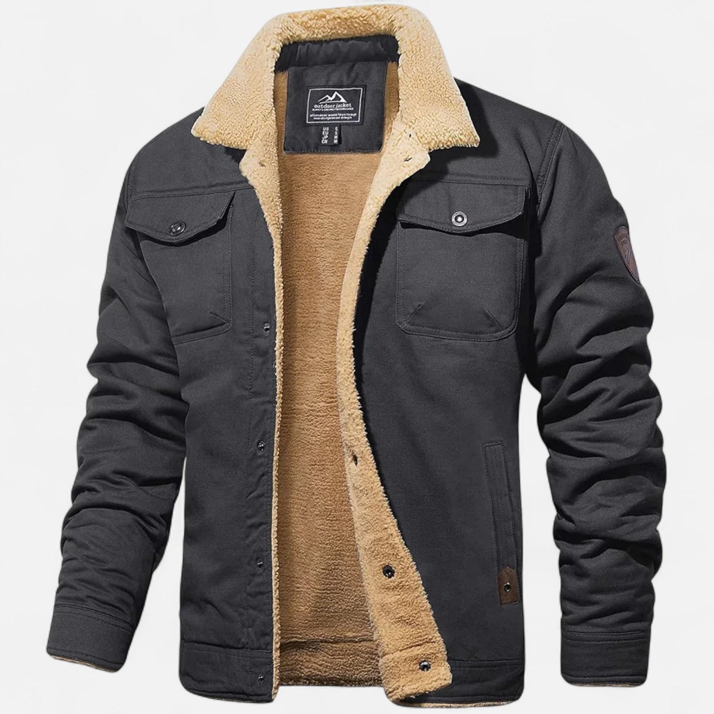 Men’s Bomber Jacket – Classic Aviator – Sherpa Collar – Winter Casual 4