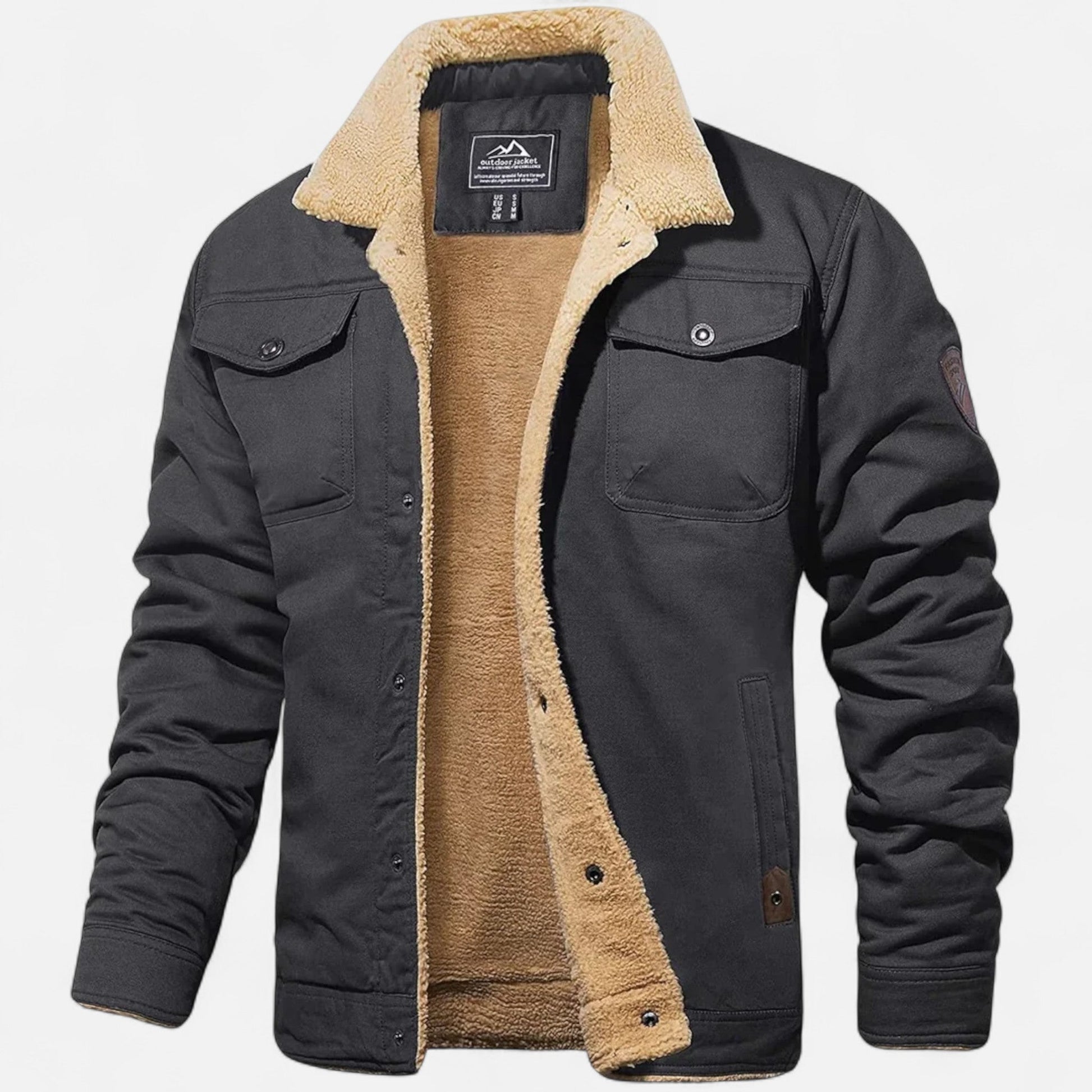 Men’s Bomber Jacket – Classic Aviator – Sherpa Collar – Winter Casual 4