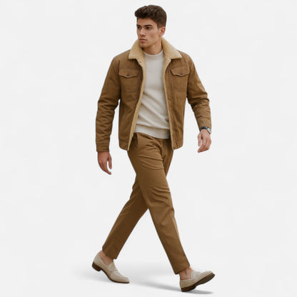 Men’s Bomber Jacket – Classic Aviator – Sherpa Collar – Winter Casual 7