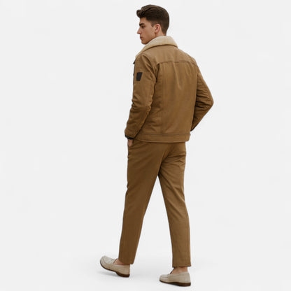 Men’s Bomber Jacket – Classic Aviator – Sherpa Collar – Winter Casual 8