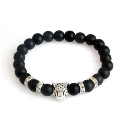 Men's Leather Animal Pattern Adjustable Cuff Bracelet
