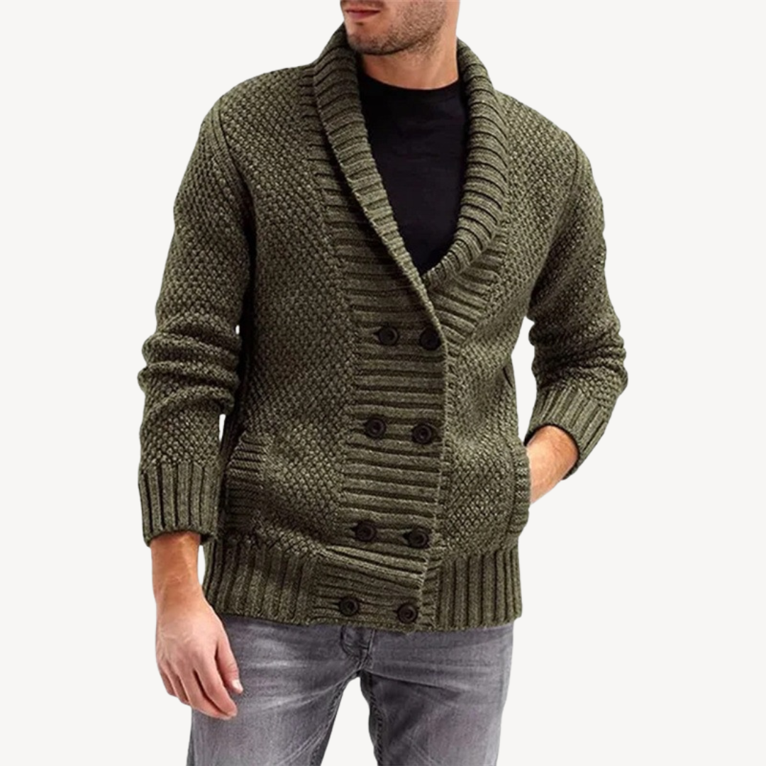 VogeLuxe | Men’s Textured Knit Cardigan