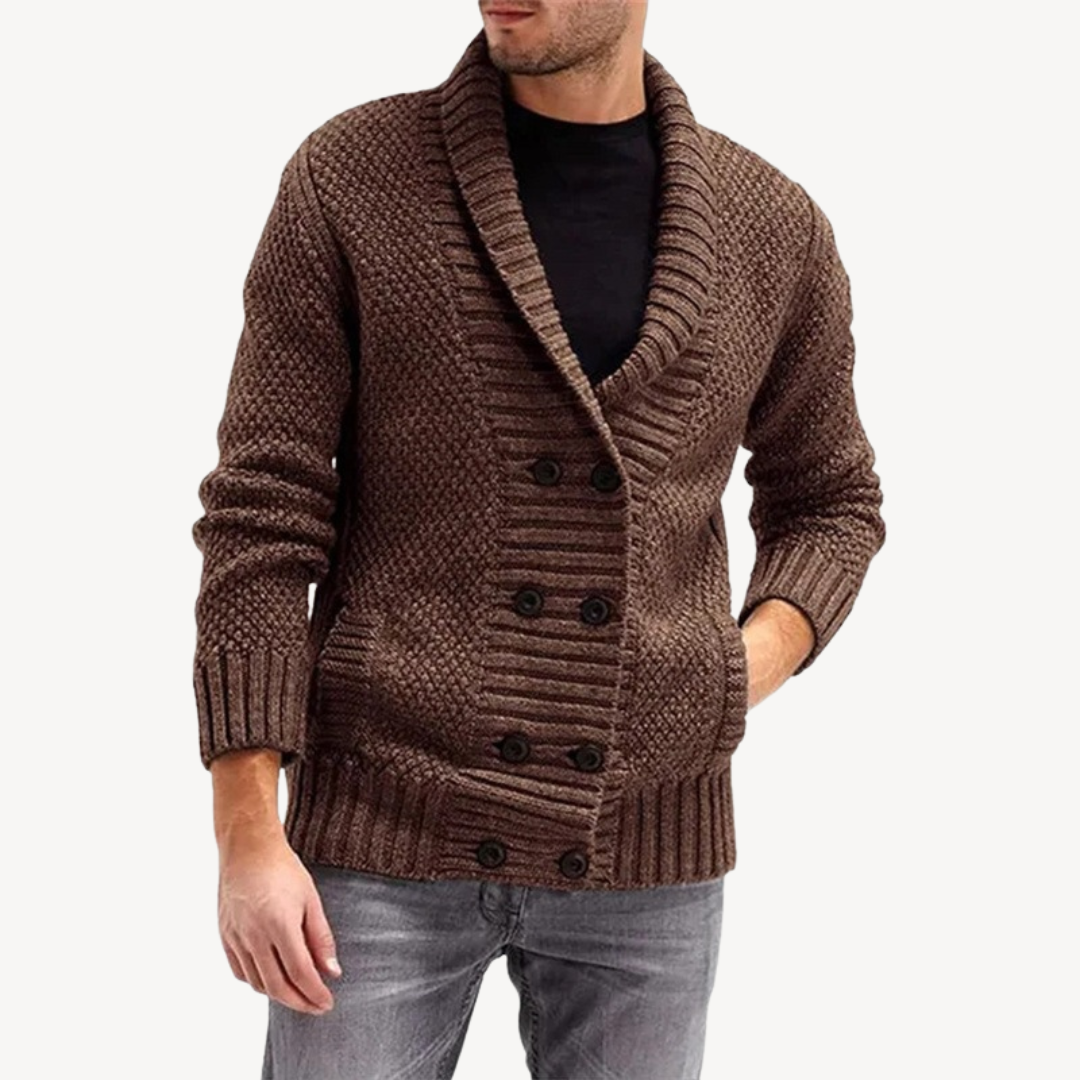 VogeLuxe | Men’s Textured Knit Cardigan
