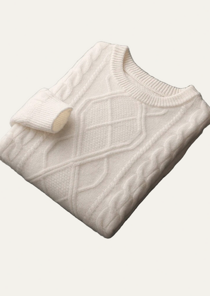 Men’s Cable Knit Crew Neck Sweater – Classic Winter Layer 0