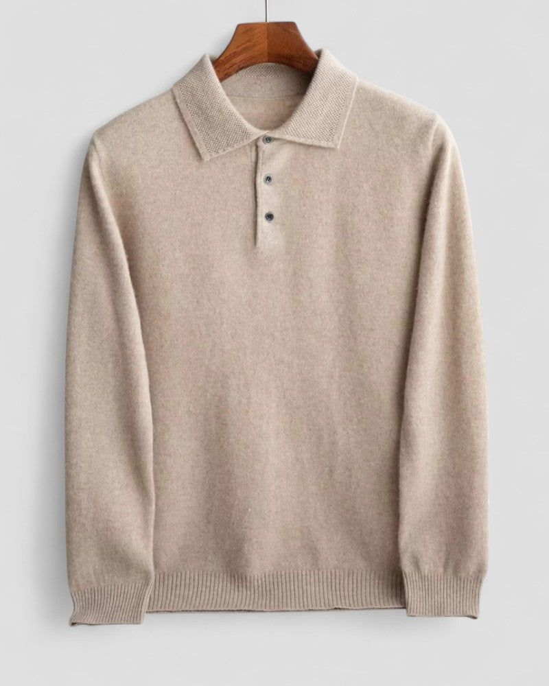 VogeLuxe | Men’s Knit Polo Collar Pullover Sweater