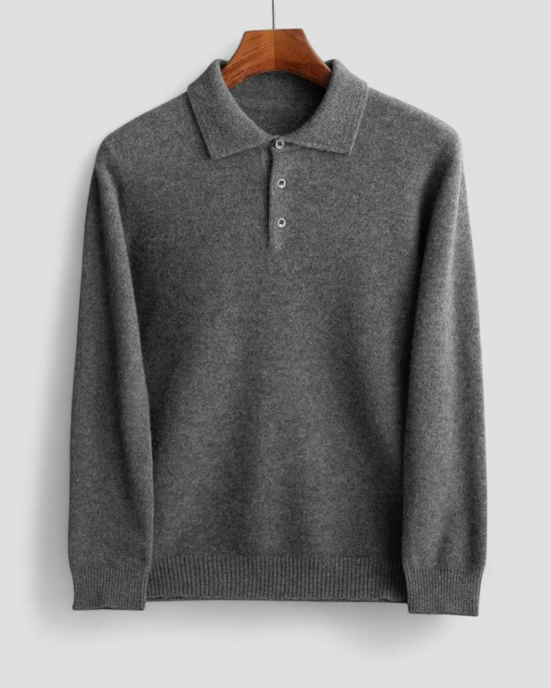 VogeLuxe | Men’s Knit Polo Collar Pullover Sweater