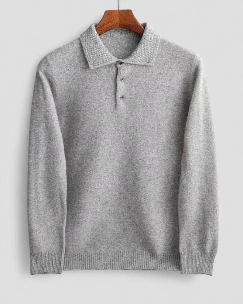 VogeLuxe | Men’s Knit Polo Collar Pullover Sweater