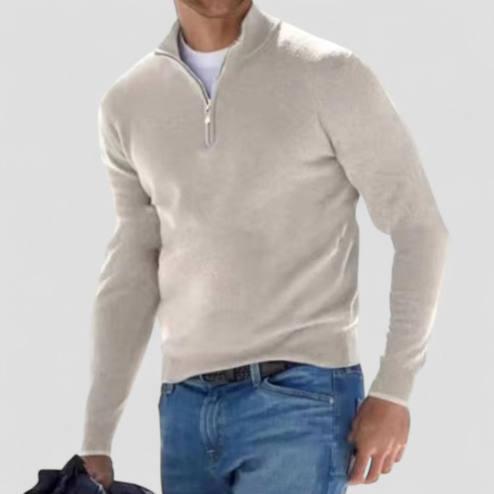 VogeLuxe | Men’s Half-Zip Sporty Pullover Sweater