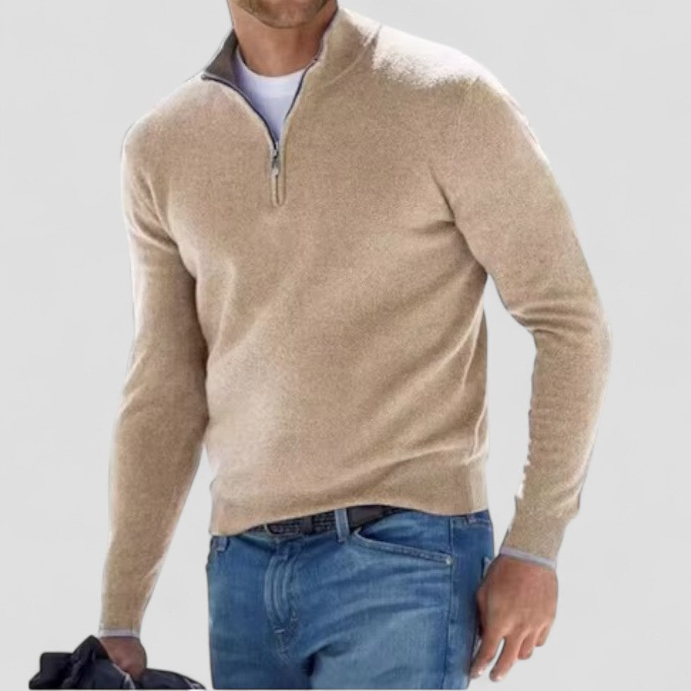 VogeLuxe | Men’s Half-Zip Sporty Pullover Sweater